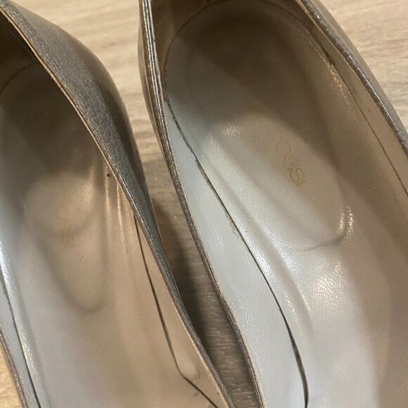 Sergio Rossi Womens Gray Vero Cuoio Patent Leather Pump Heel Size EUR 38.5 US 8 - Picture 7 of 8